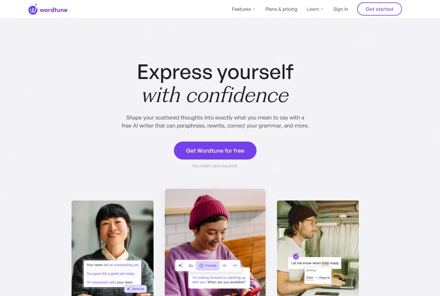 word tune express your self confident 