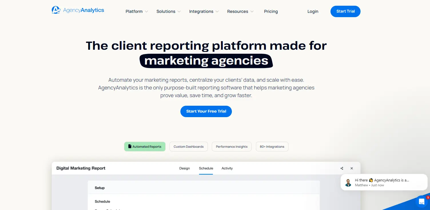 AgencyAnalytics – Best All-in-One Tool for Agencies - home page