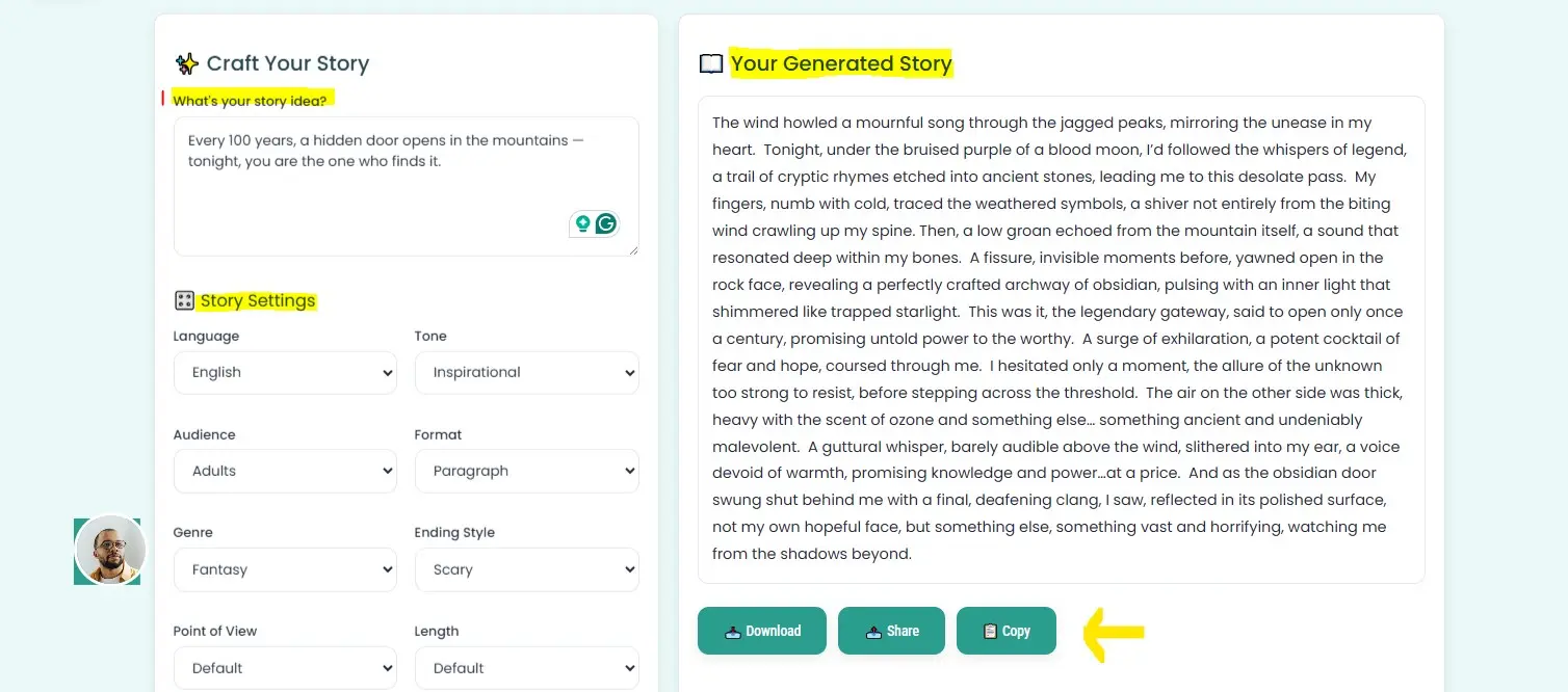step by step guide to generate ai story 