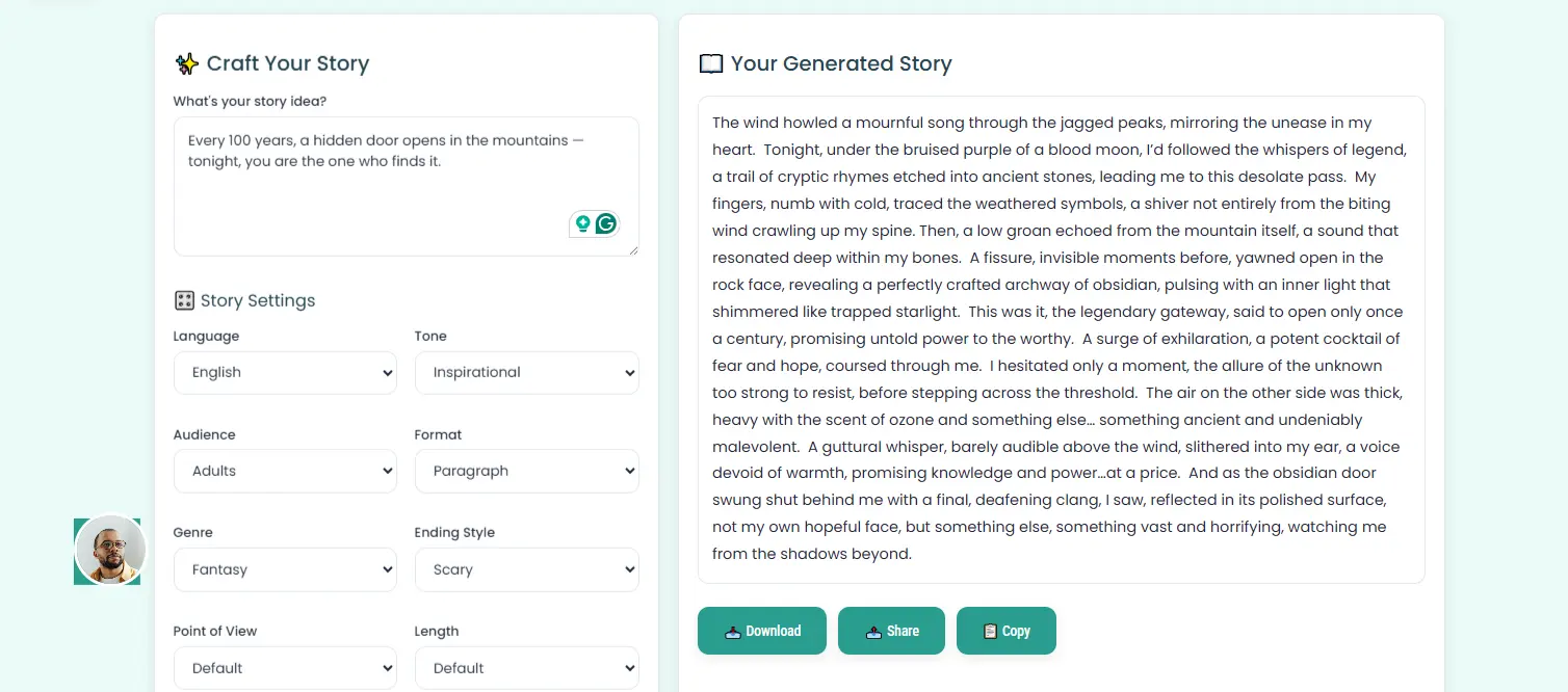 NapNox AI story generator interface for Reddit stories
