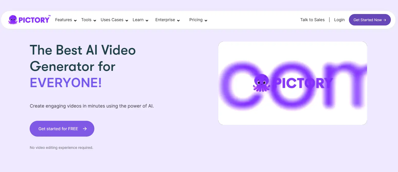 pictory home - AI Video Generator 2025