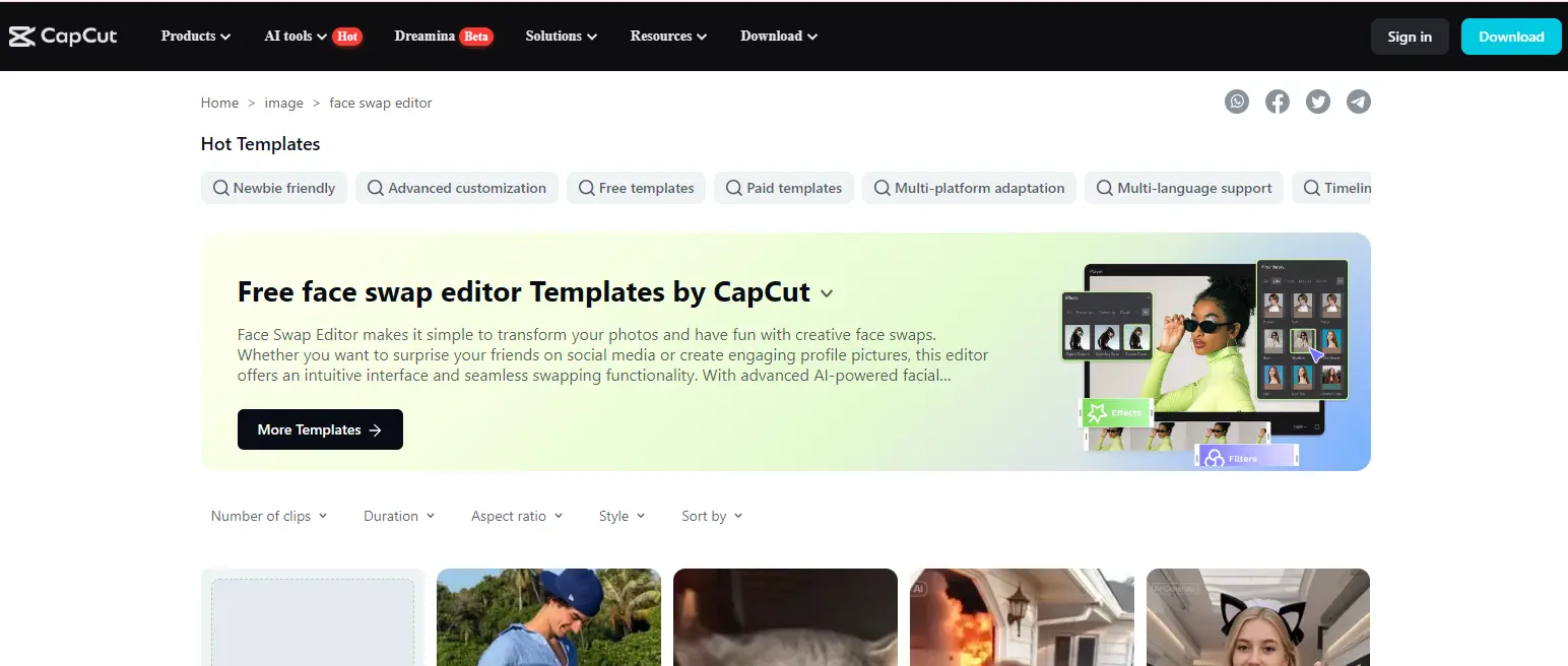 capcut faceswap ai tool