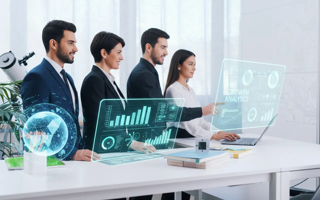 Empowered small business owner embracing AI automation for future growth