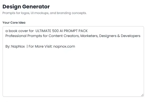 Select Category and input idea 